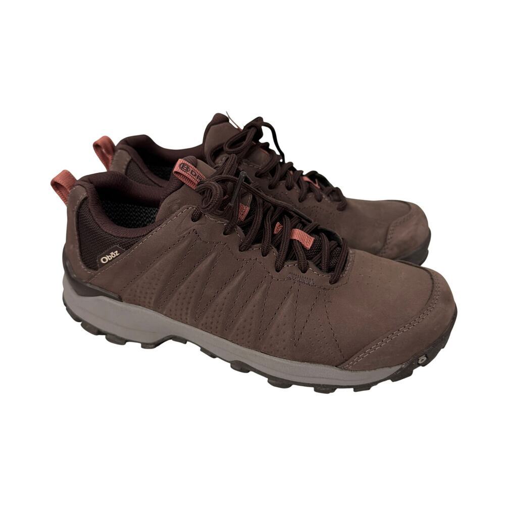 Oboz Shoes Womens Size 7.5 Hiking Waterproof Sypes Low Leather Peppercorn